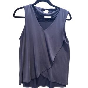 Blue Sleeveless Cross Over Top
